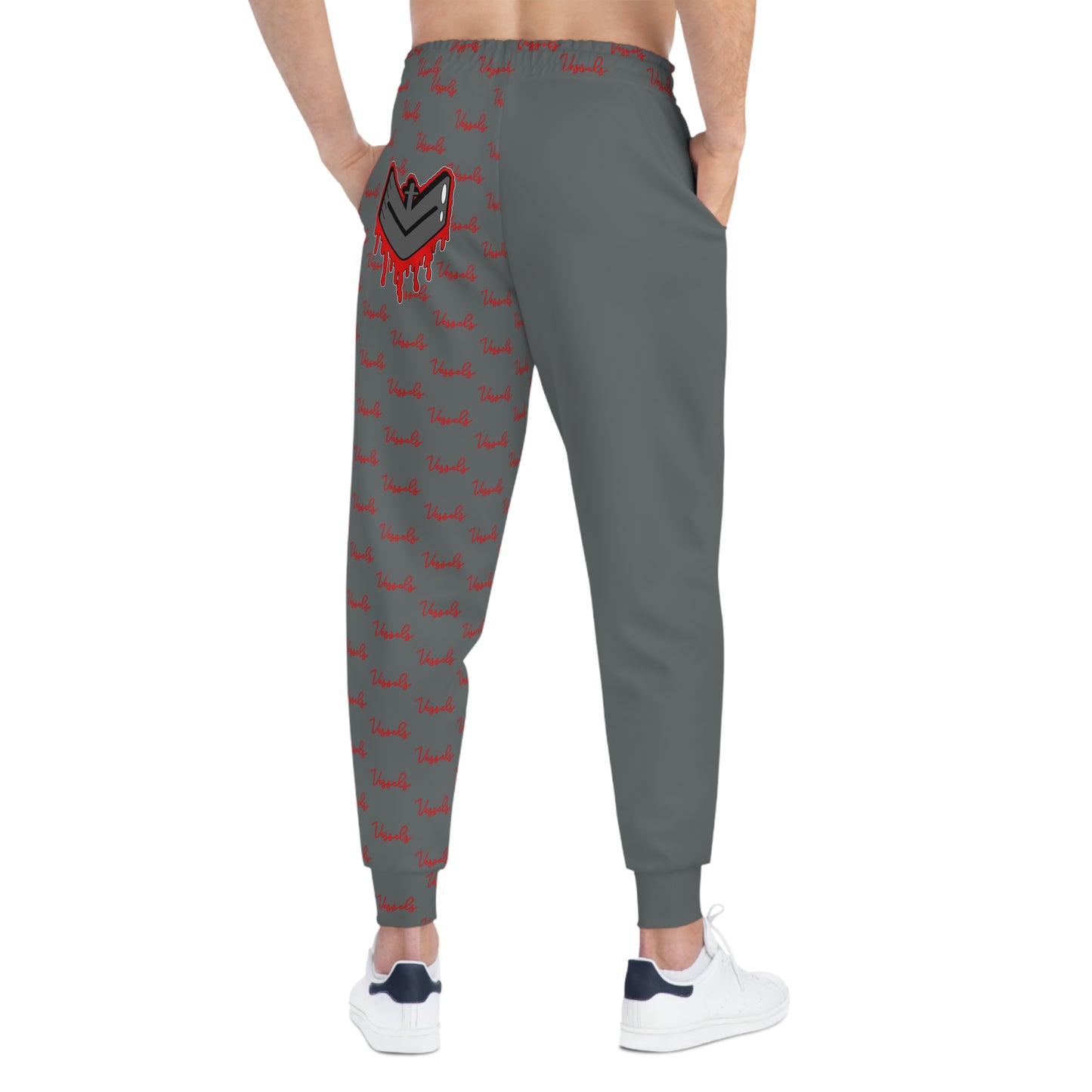 Greyed Out Edgy Drippy Athletic Joggers for Streetwear Enthusiasts