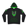 Green Drippy Athletic Hoodie - Edgy Design for Streetwear Lovers