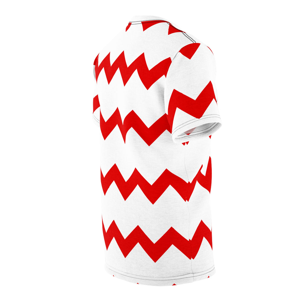 Zig Zag Tee - White/Red Overcome Ups and Downs