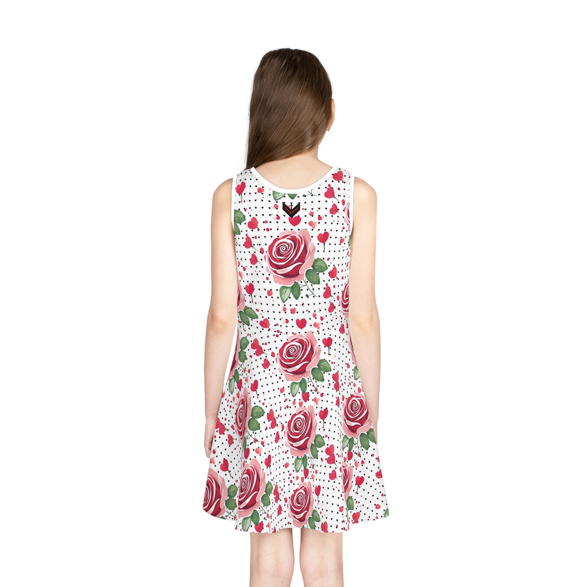 Girls' Floral Rose Sleeveless Sundress - Perfect for Summer Celebrations