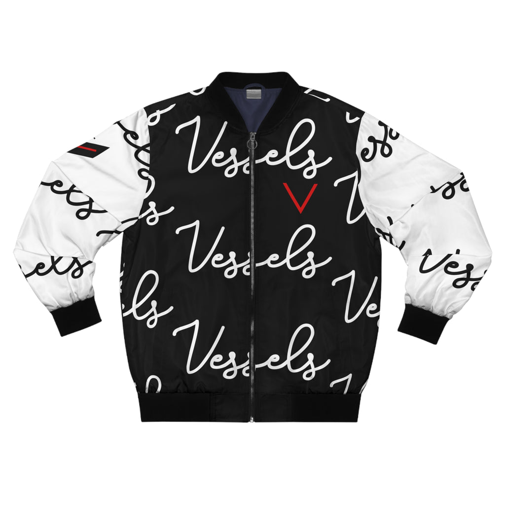 Vessels Black and White Bomber Jacket