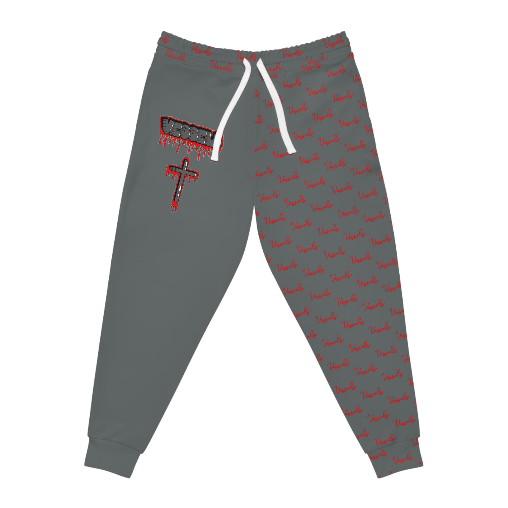 Greyed Out Edgy Drippy Athletic Joggers for Streetwear Enthusiasts