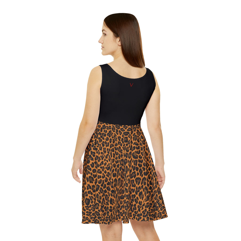Leopard Heart Women's Skater Dress - God's Love of Animals Fun Dress