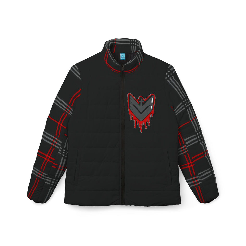 Women's Puffer Jacket - Nothing but the blood of Jesus, Cross Dripping Christianity Design