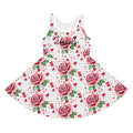 Girls' Floral Rose Sleeveless Sundress - Perfect for Summer Celebrations