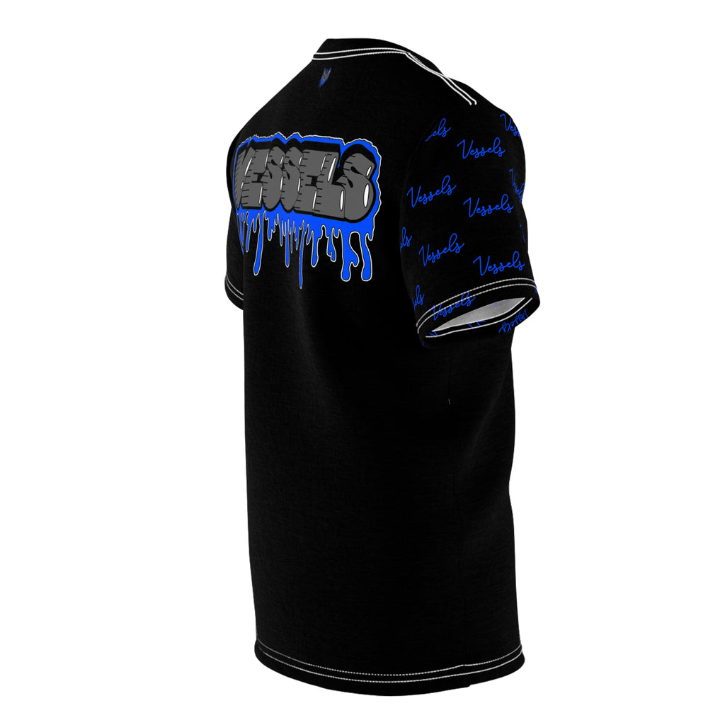 Blue Drippy Graphic Tee - Edgy Design for Streetwear Lovers