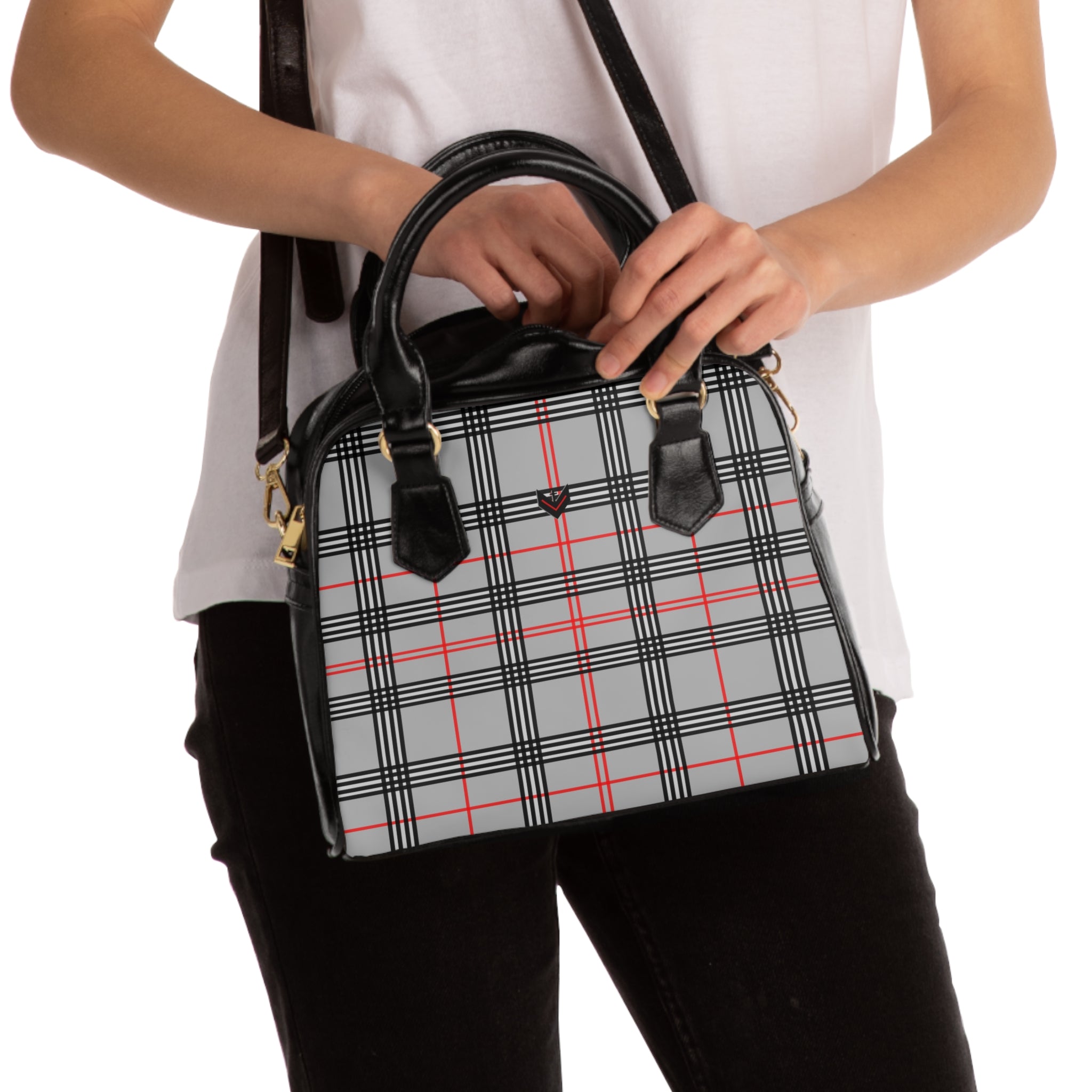 Vessel for God Plaid Shoulder Handbag