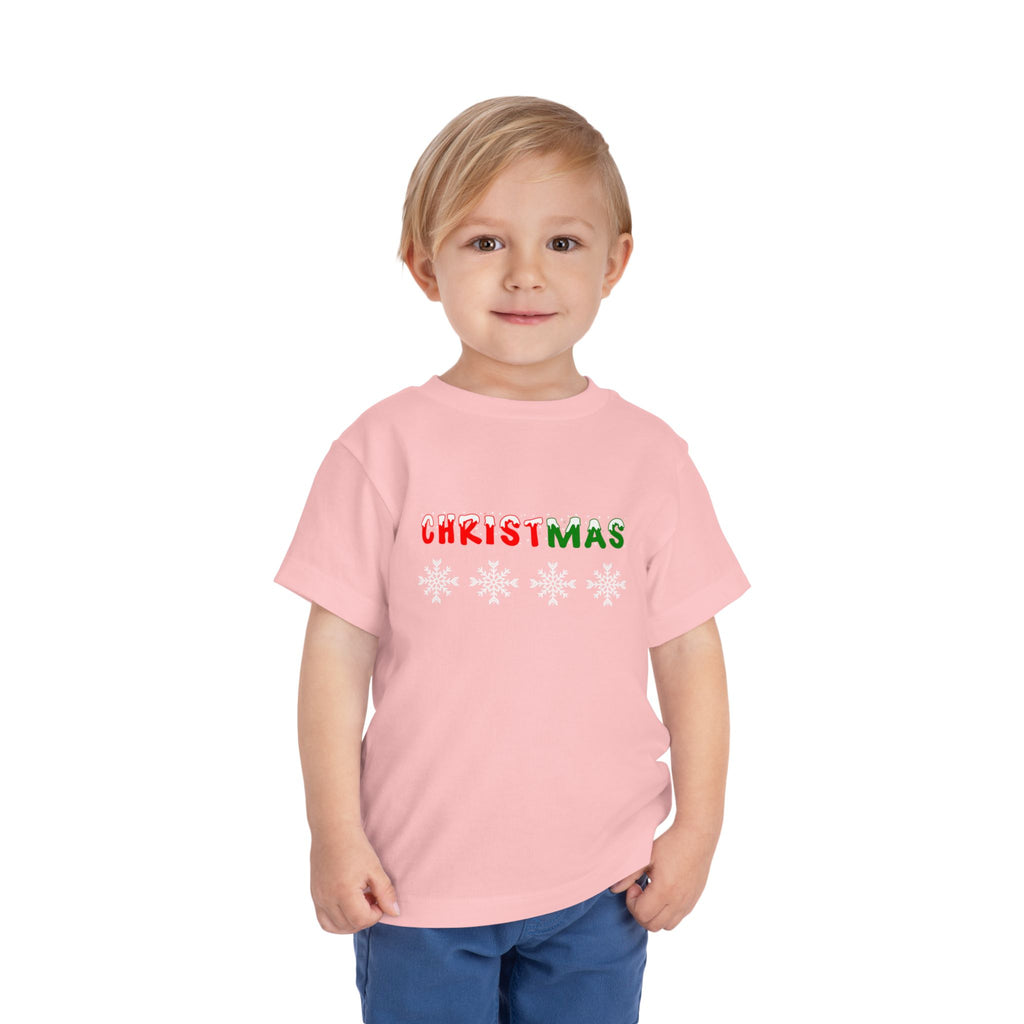 Christmas Snowflake Toddler Tee — Jesus, Love, Peace, Joy