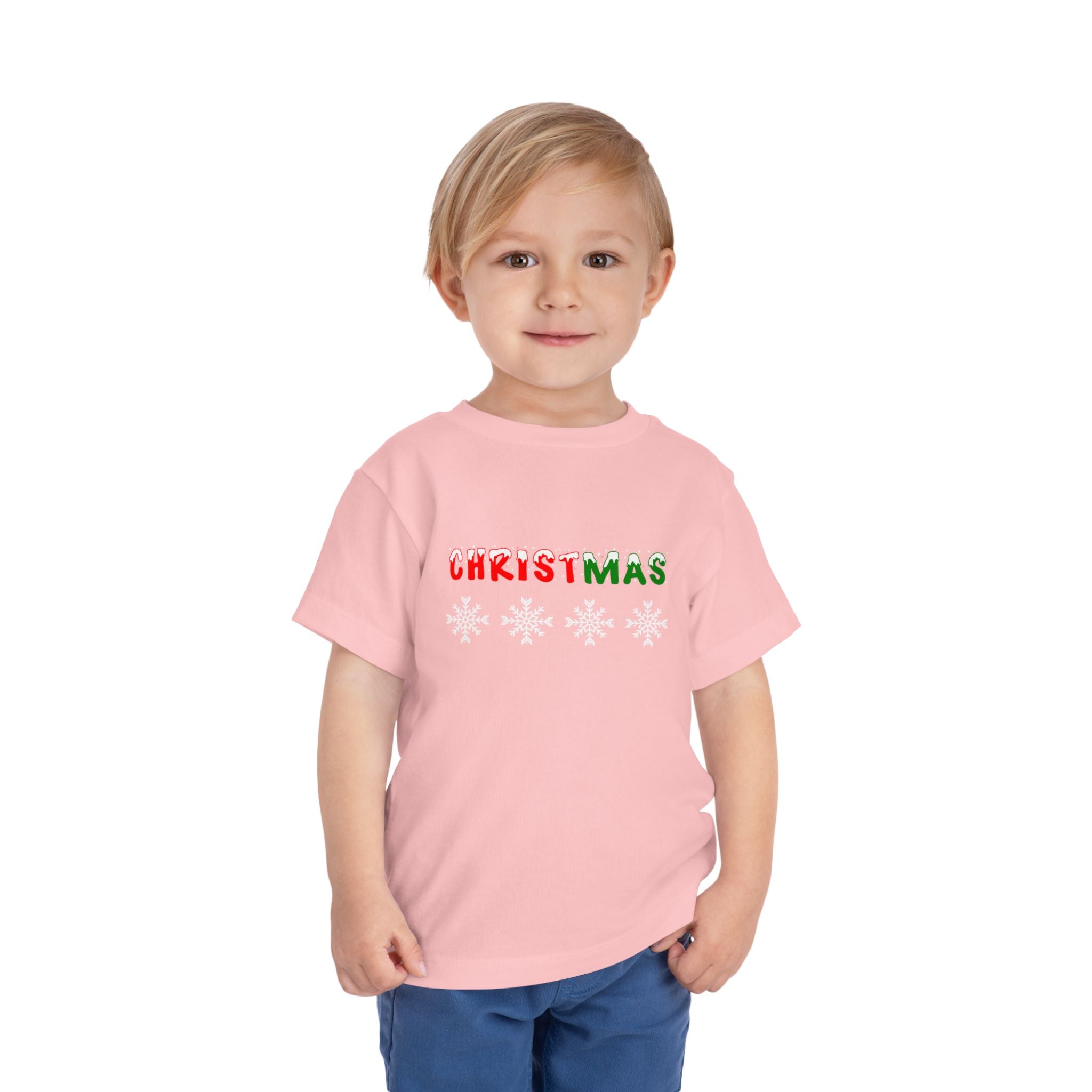 Christmas Snowflake Toddler Tee — Jesus, Love, Peace, Joy