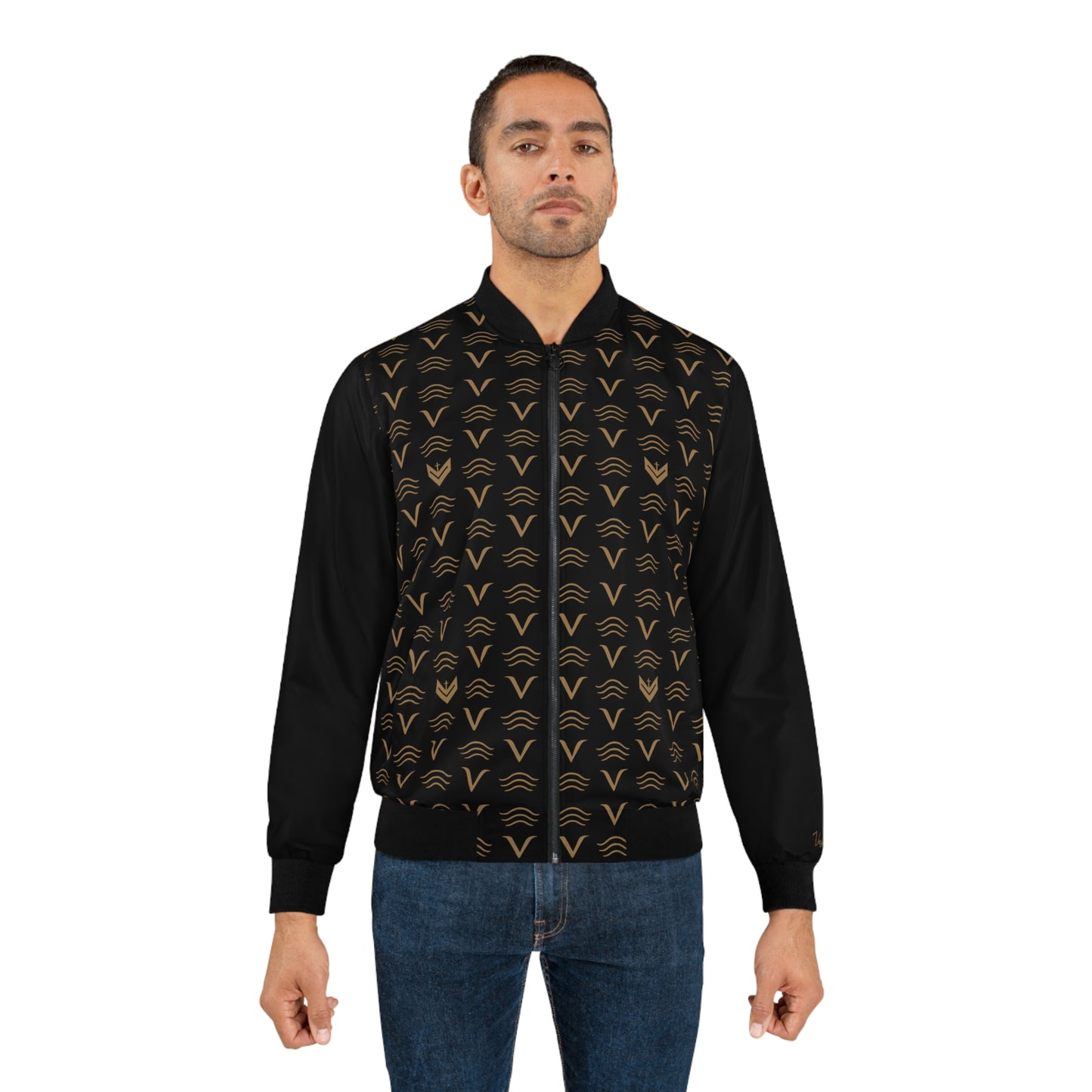 Vessels Luxe Black and Tan Bomber Jacket: God First, Prayer Warrior Fashion