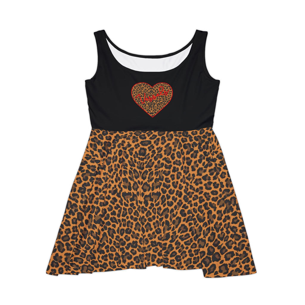 Leopard Heart Women's Skater Dress - God's Love of Animals Fun Dress