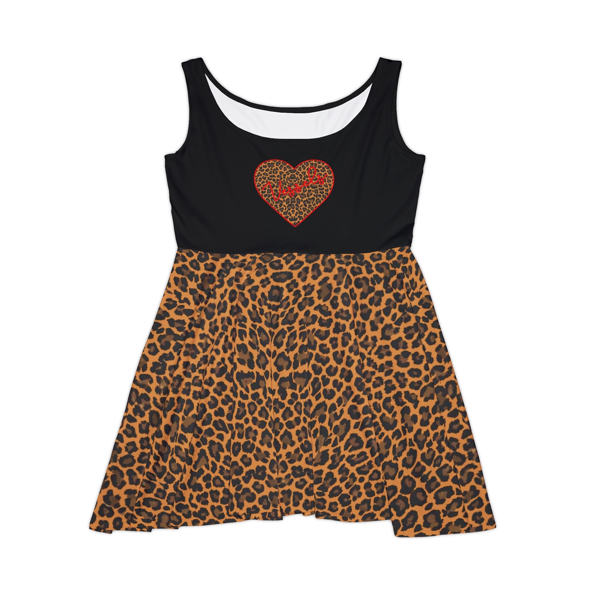 Leopard Heart Women's Skater Dress - God's Love of Animals Fun Dress