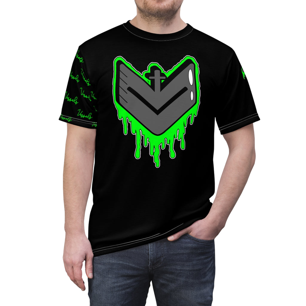 Green Drippy Graphic Tee - Edgy Design for Streetwear Lovers