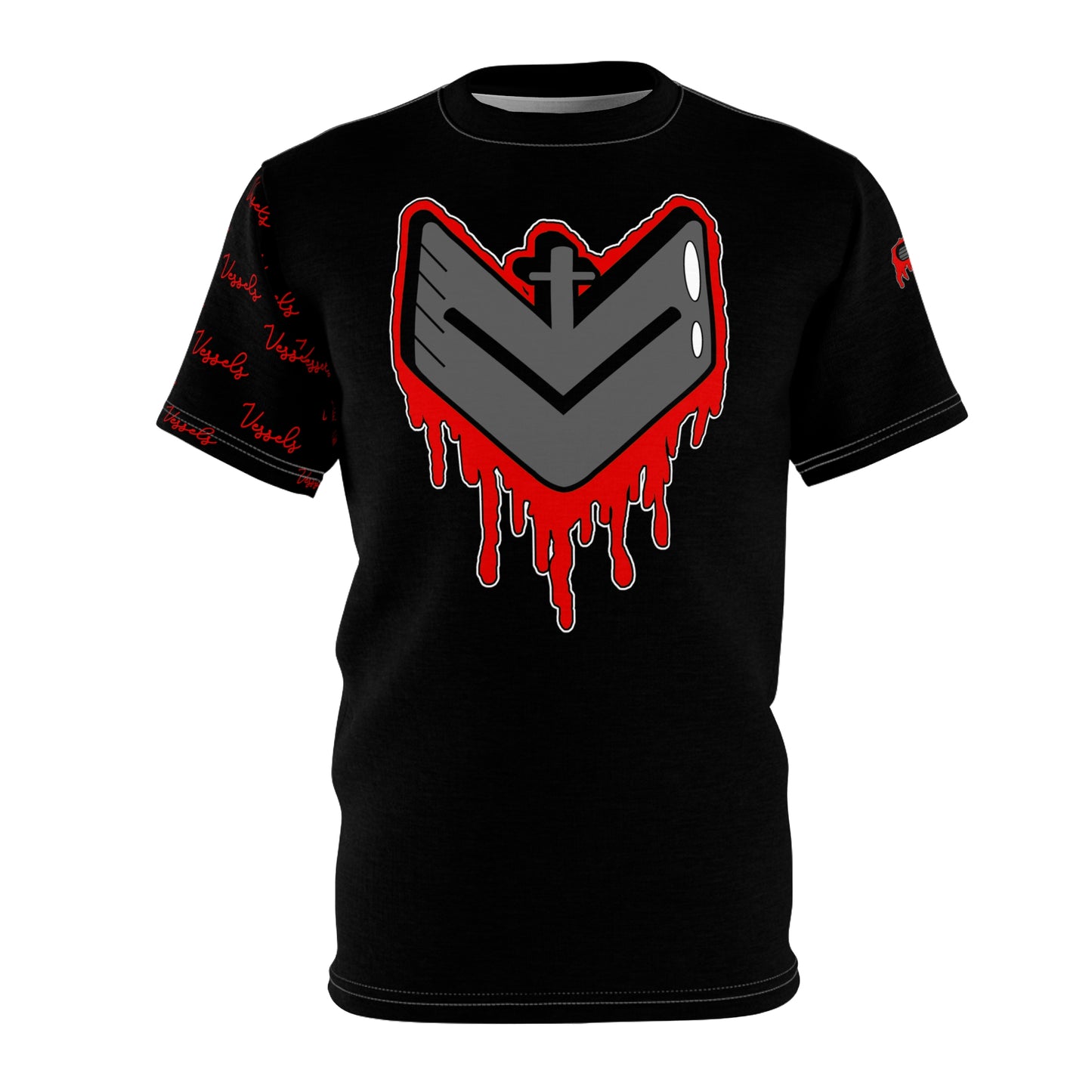 Red Drippy Graphic Tee - Edgy Design for Streetwear Lovers
