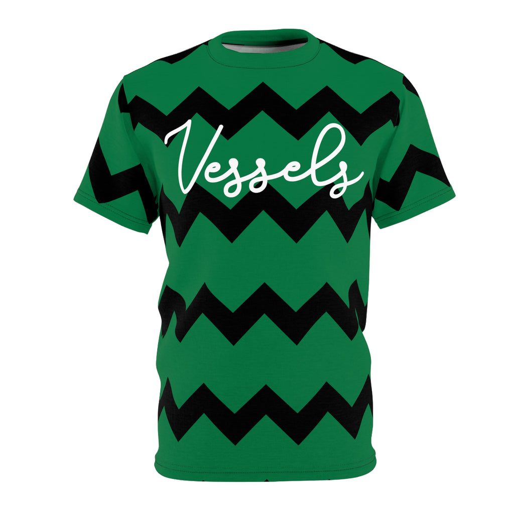 Zig Zag Tee - Green/Black Overcome Ups and Downs