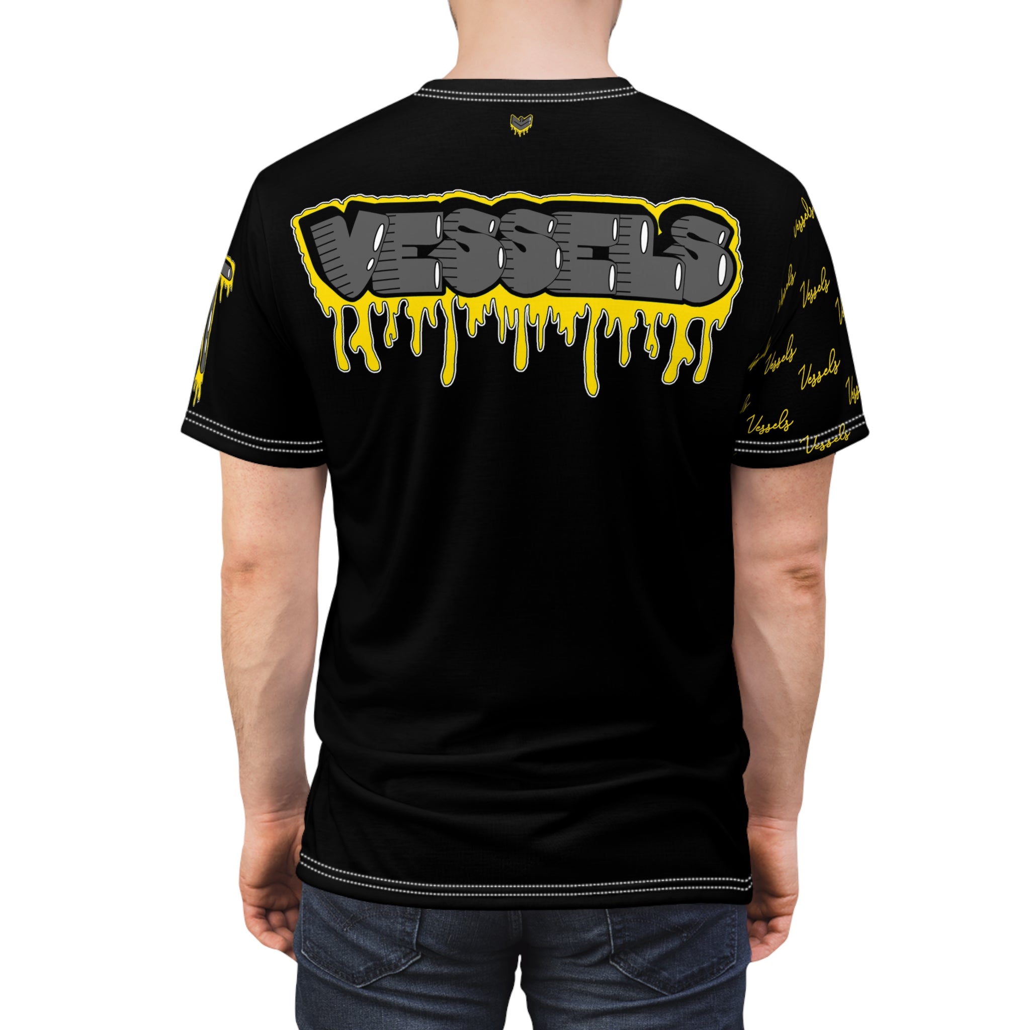 Yellow Drippy Graphic Tee - Edgy Design for Streetwear Lovers