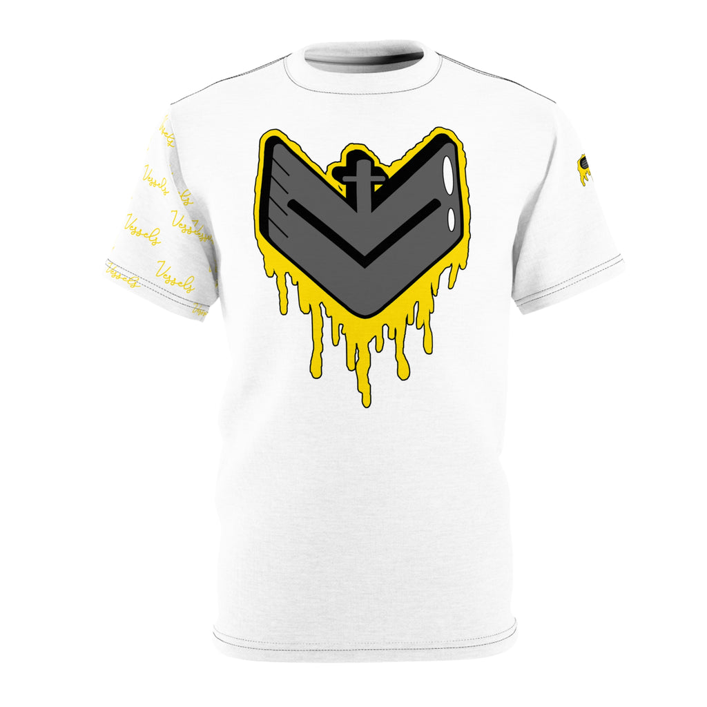 Yellow Drippy Graphic Tee - Edgy Design for Streetwear Lovers