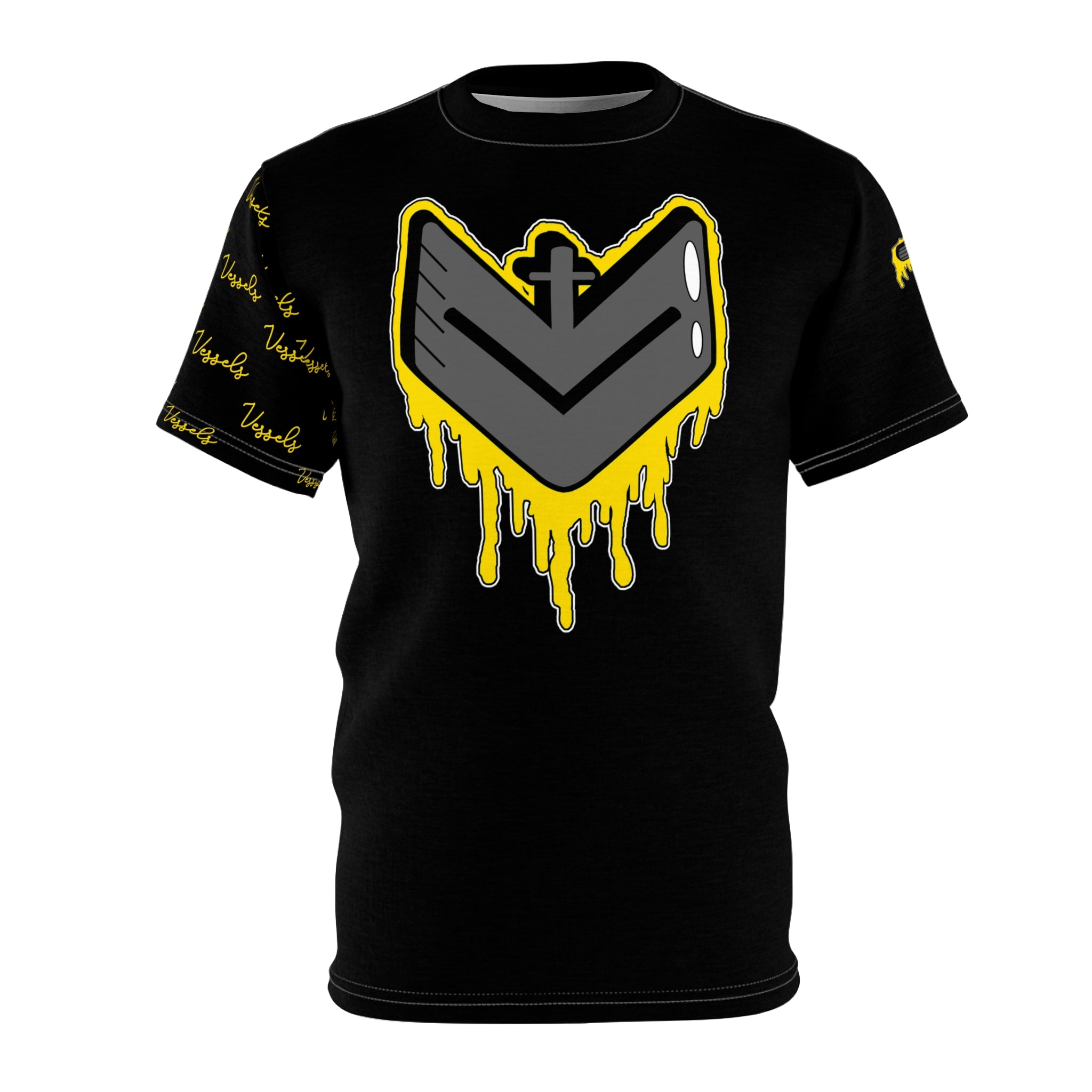 Yellow Drippy Graphic Tee - Edgy Design for Streetwear Lovers