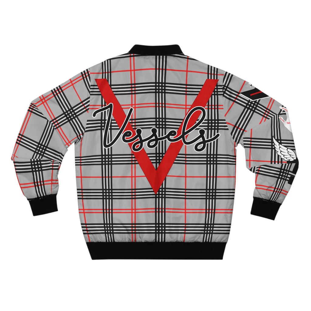 Vessels #PUTGODFIRST Plaid Bomber Jacket