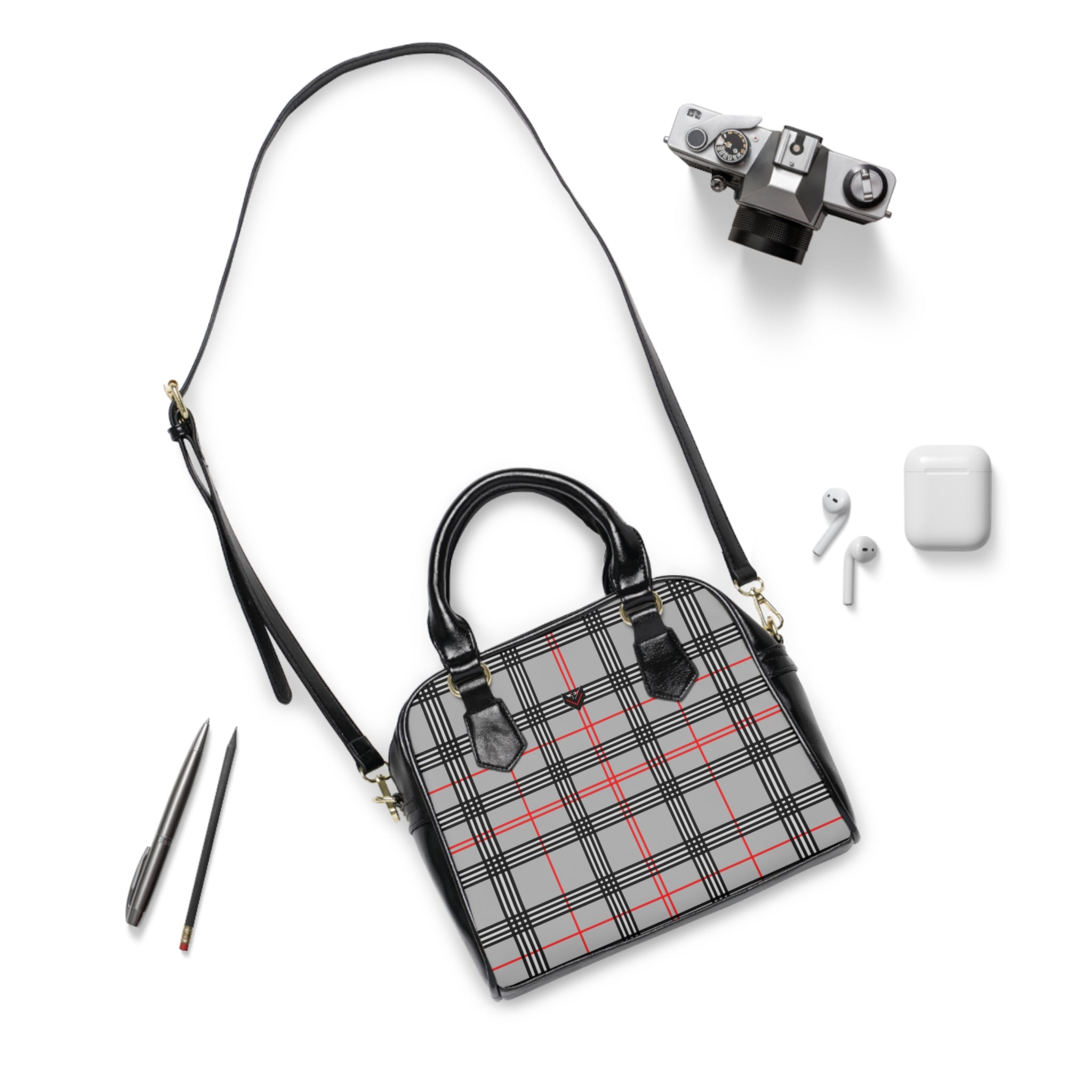 Vessel for God Plaid Shoulder Handbag