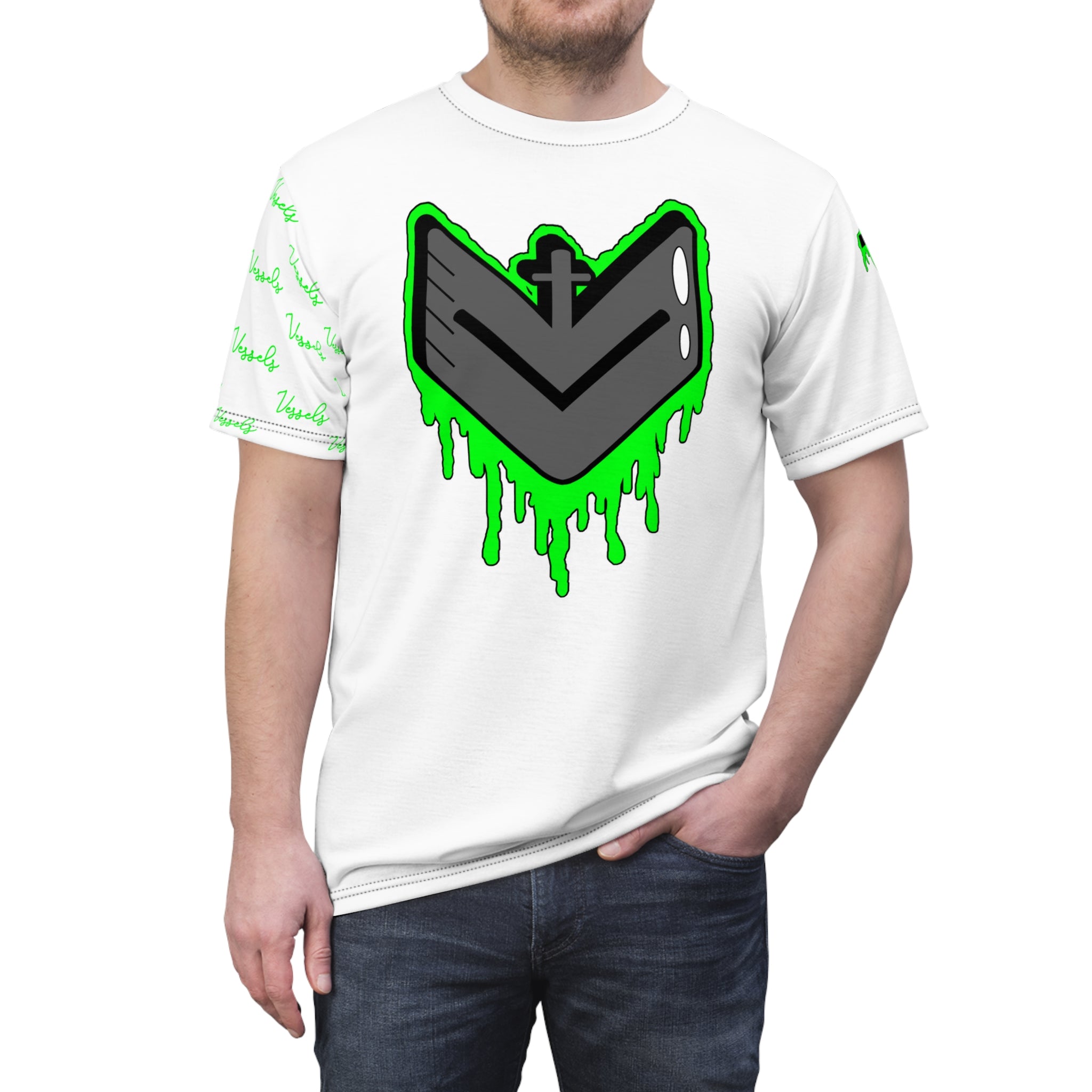 Green Drippy Graphic Tee - Edgy Design for Streetwear Lovers