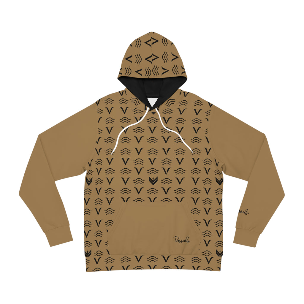 Vessels Luxe Black and Tan Reverse Hoodie: God First, Prayer Warrior Fashion