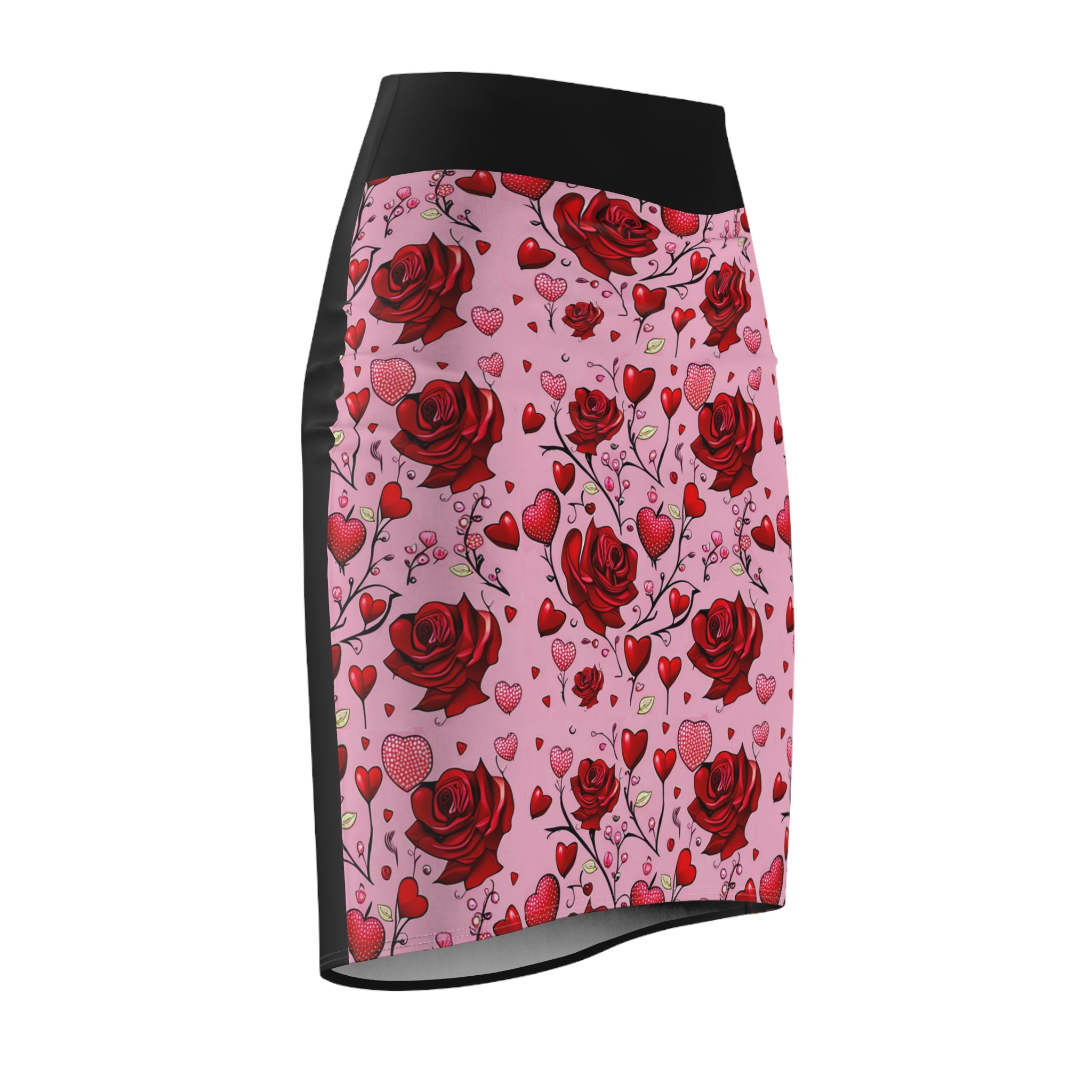 Vessels Heart Rose Pencil Skirt for women