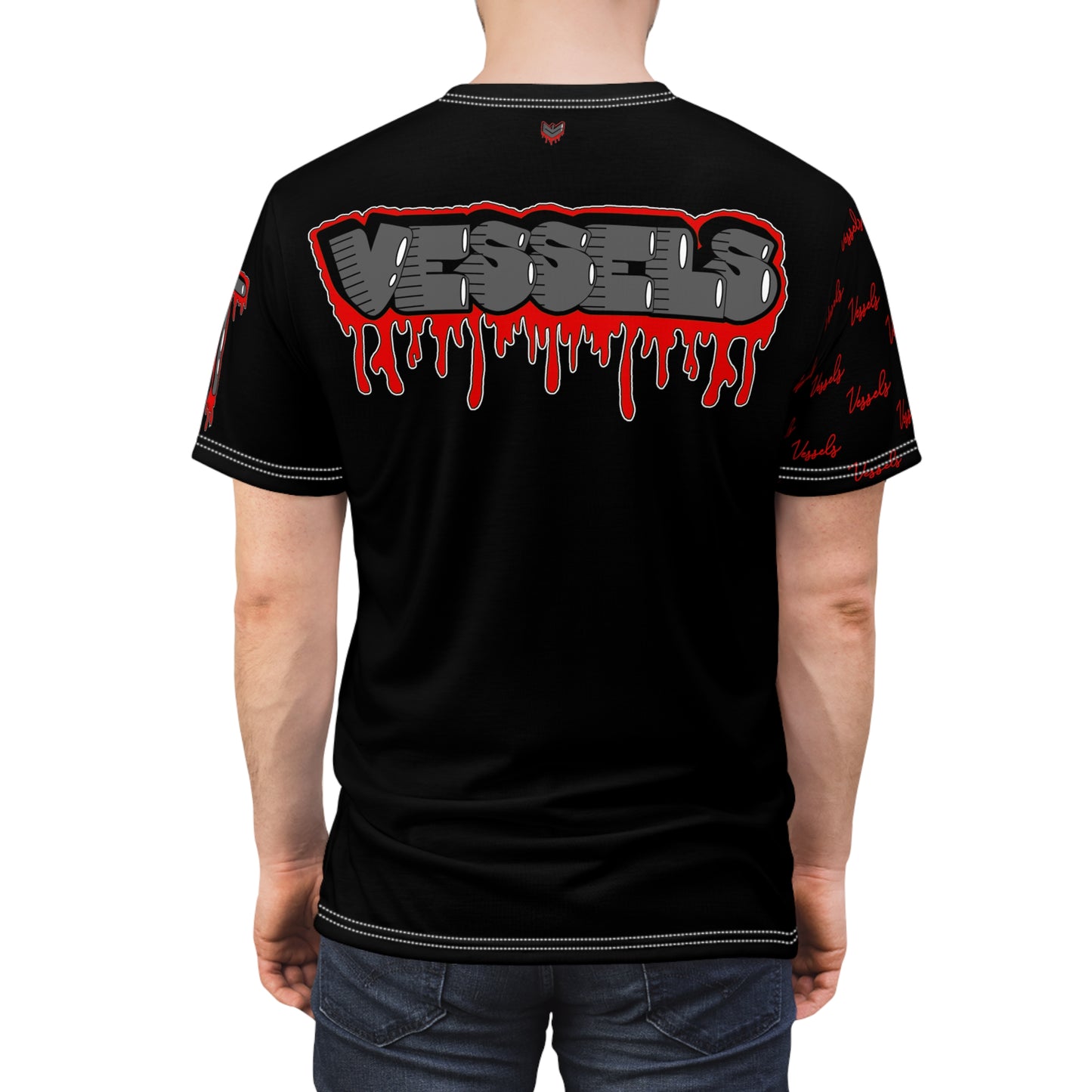 Red Drippy Graphic Tee - Edgy Design for Streetwear Lovers