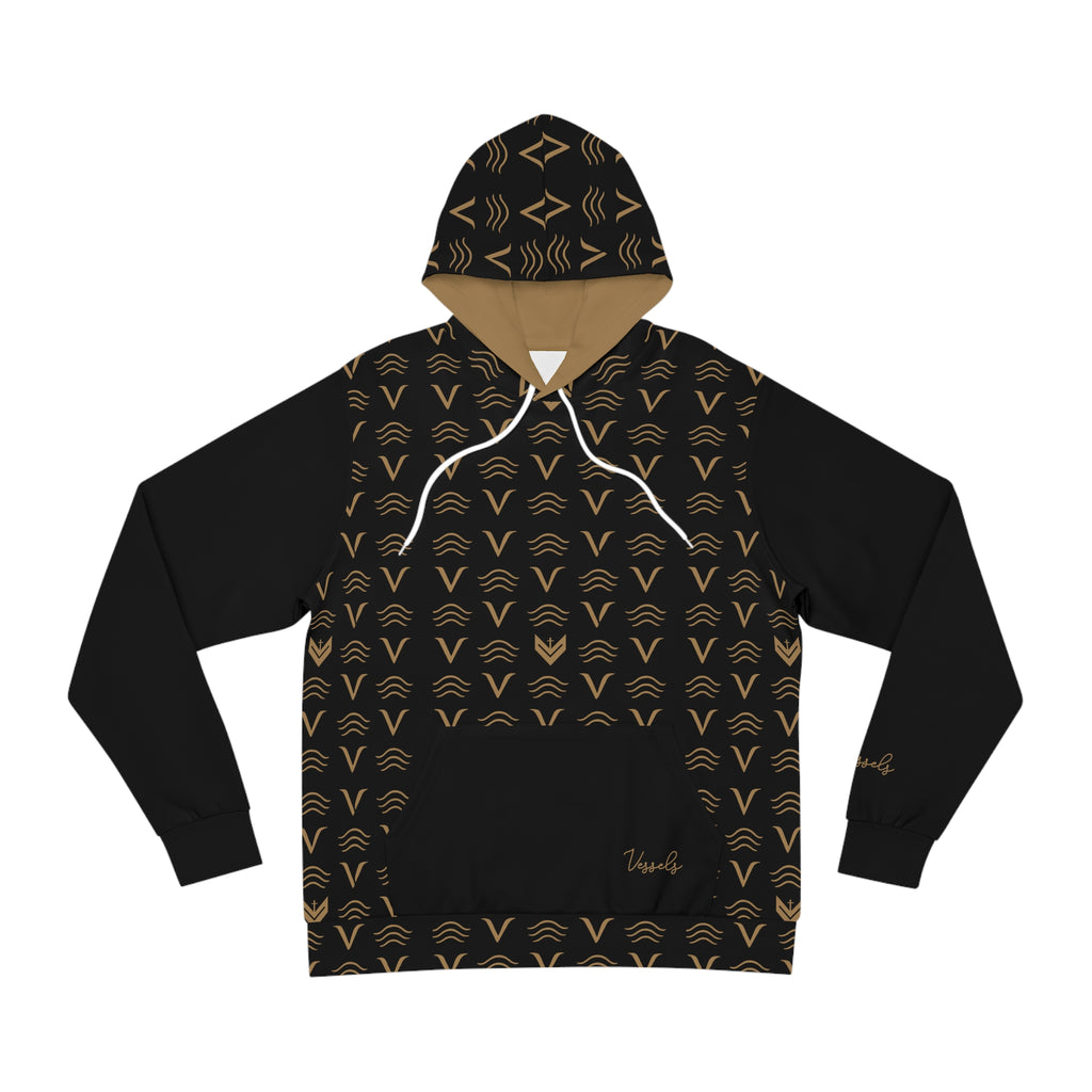 Vessels Luxe Black and Tan Hoodie: God First, Prayer Warrior Fashion
