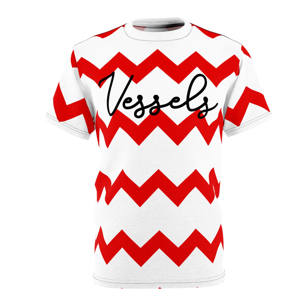 Zig Zag Tee - White/Red Overcome Ups and Downs