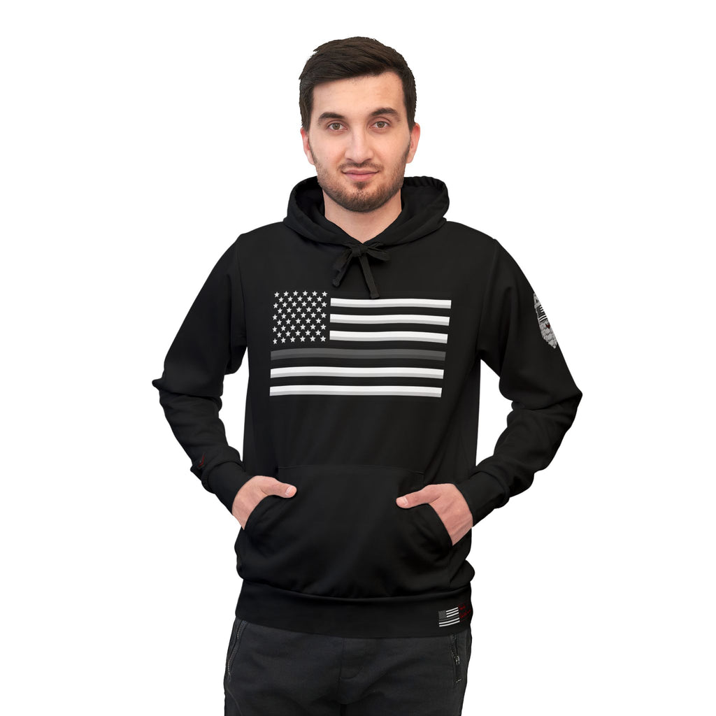 Patriotic Silver Line Flag Hoodie