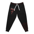 Red Drippy Athletic Joggers for Streetwear Enthusiasts
