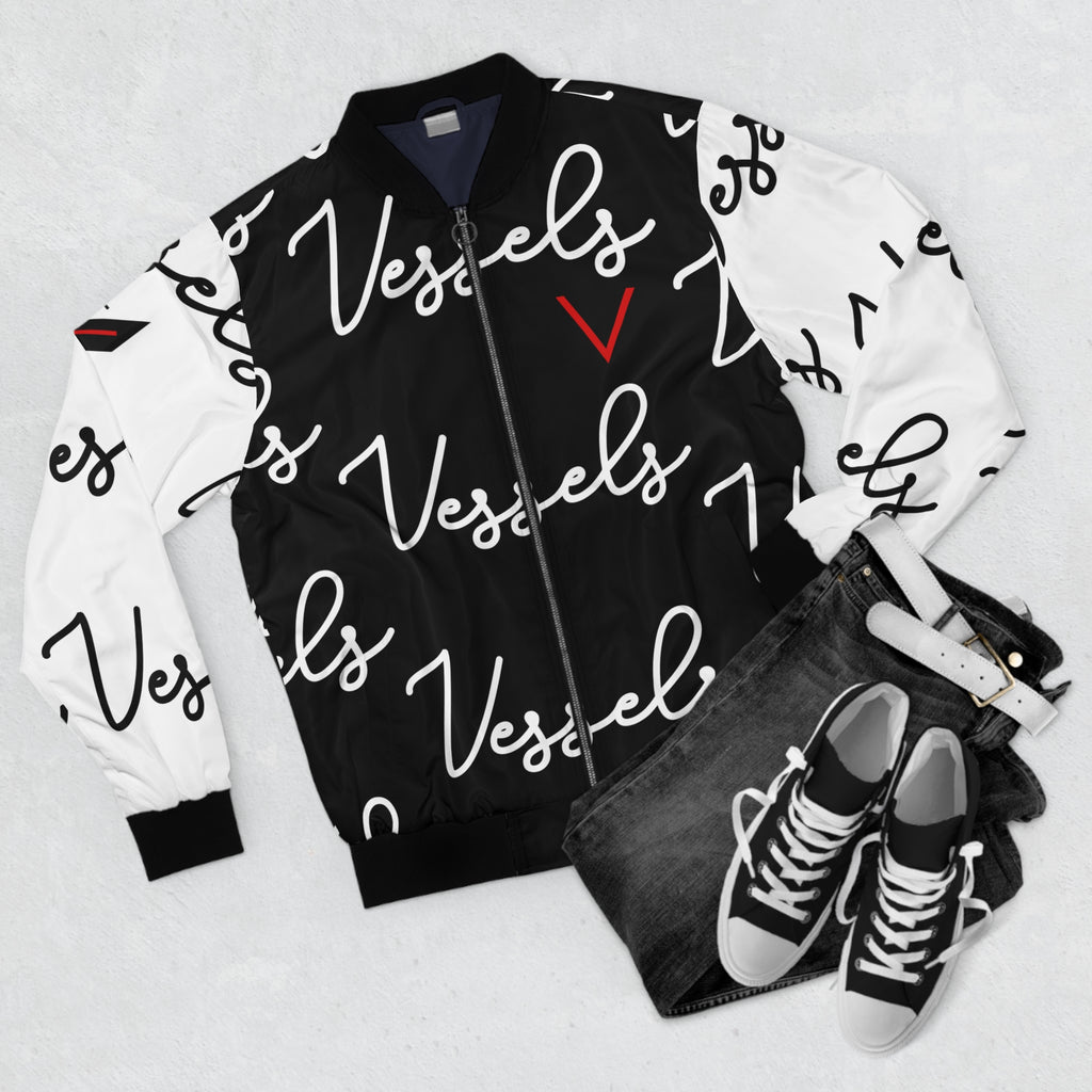 Vessels Black and White Bomber Jacket