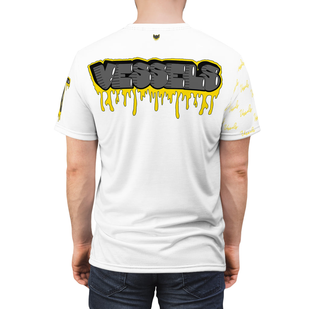 Yellow Drippy Graphic Tee - Edgy Design for Streetwear Lovers