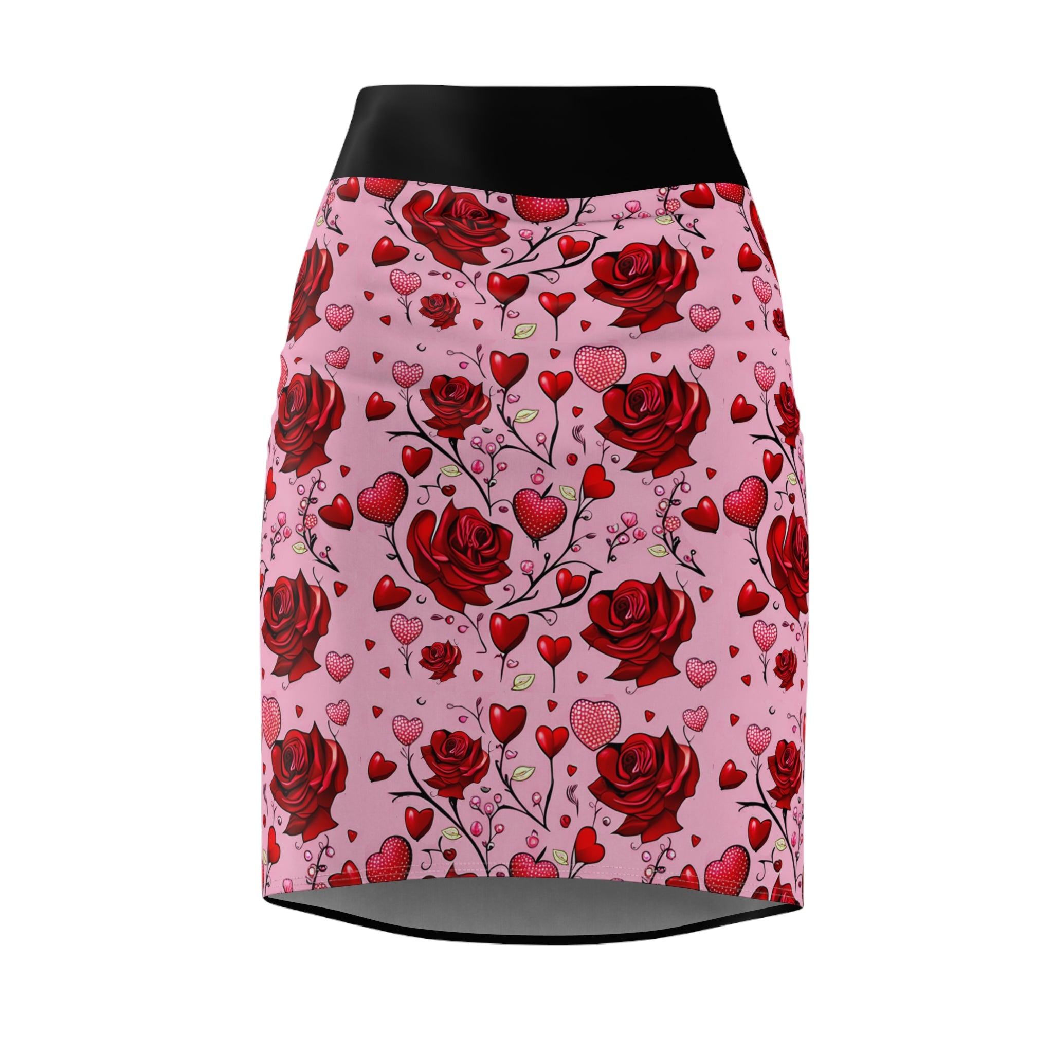 Vessels Heart Rose Pencil Skirt for women
