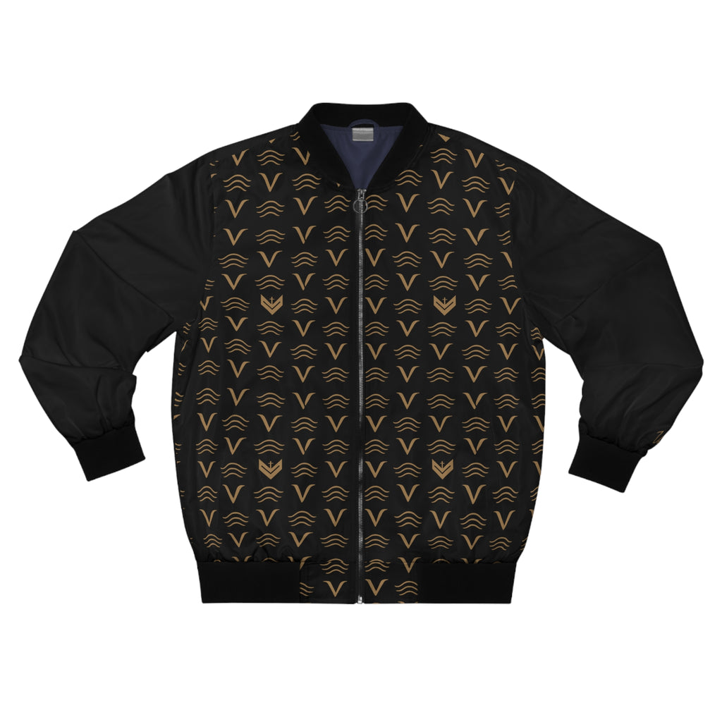 Vessels Luxe Black and Tan Bomber Jacket: God First, Prayer Warrior Fashion