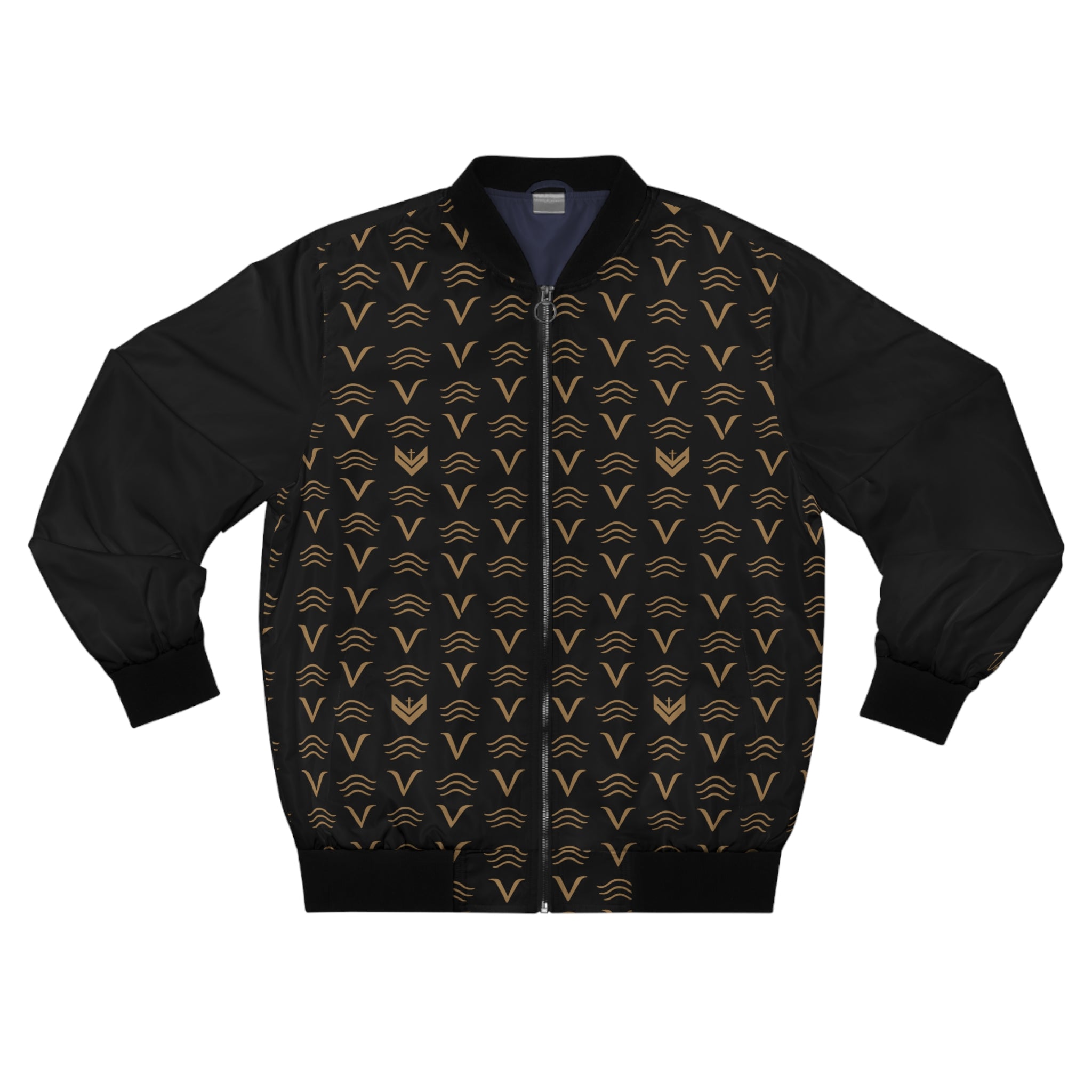Vessels Luxe Black and Tan Bomber Jacket: God First, Prayer Warrior Fashion