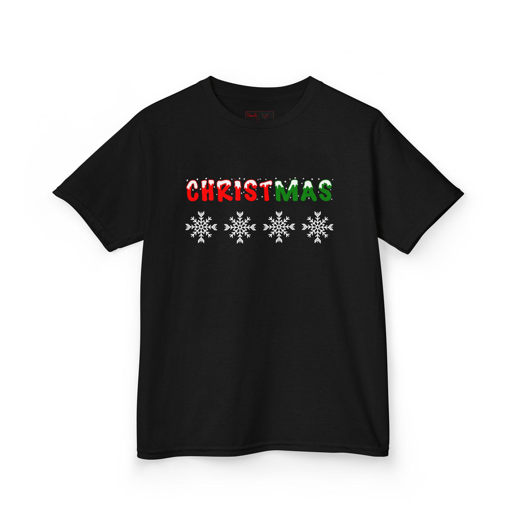 Christmas Snowflake Kids Tee — Jesus, Love, Peace, Joy