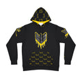 Yellow Drippy Athletic Hoodie - Edgy Design for Streetwear Lovers