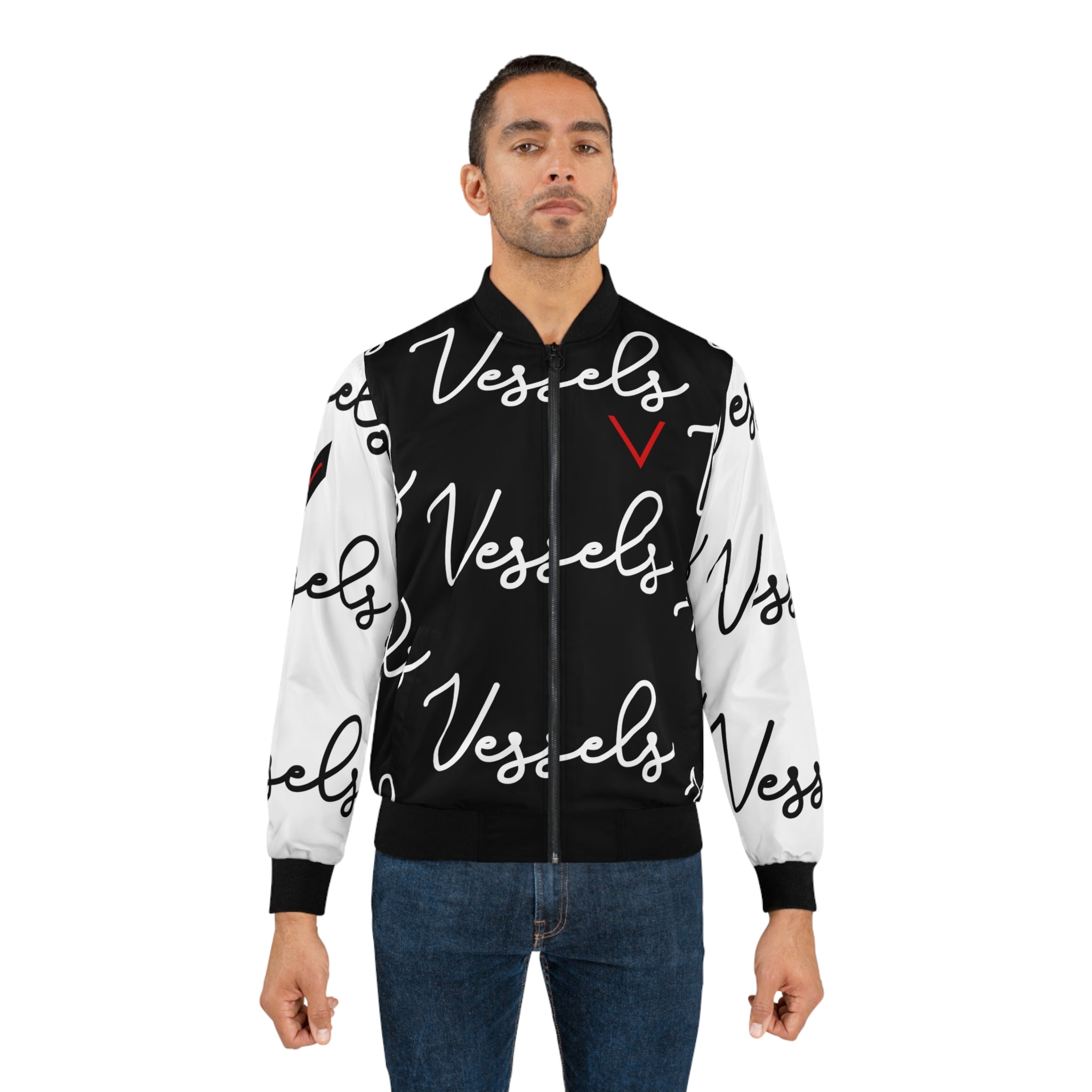 Vessels Black and White Bomber Jacket