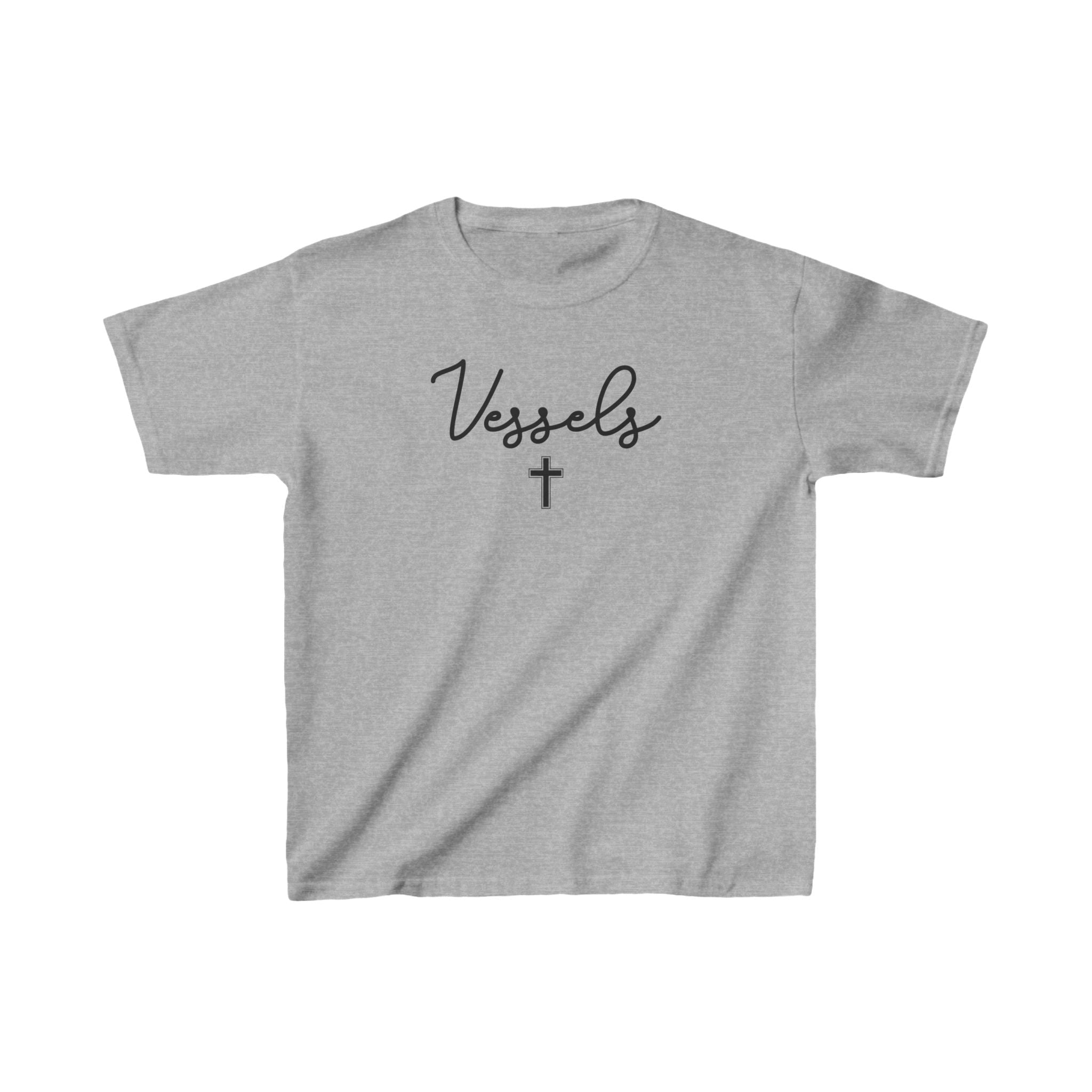 Kids Heavy Cotton™ Tee - 'Vessels' Graphic Tee with Cross Design