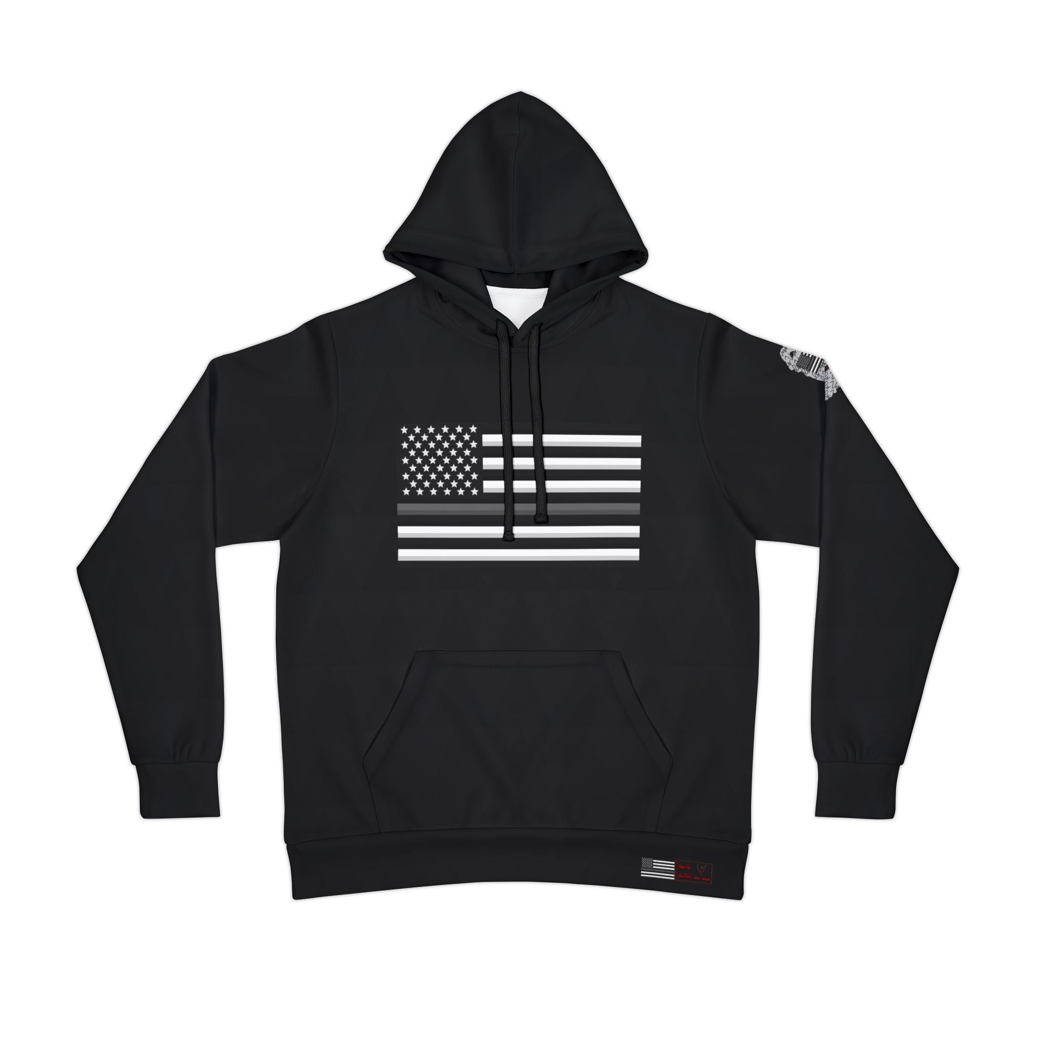 Patriotic Silver Line Flag Hoodie