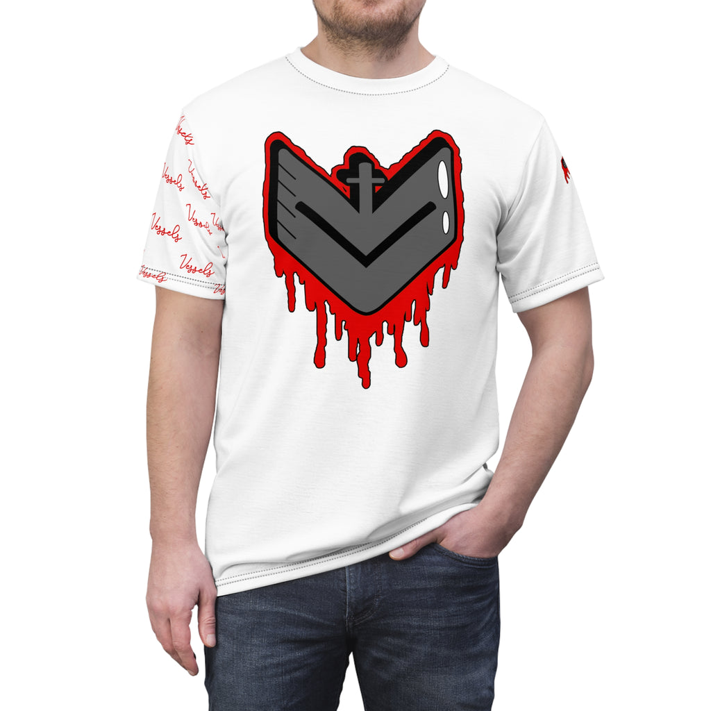 Red Drippy Graphic Tee - Edgy Design for Streetwear Lovers