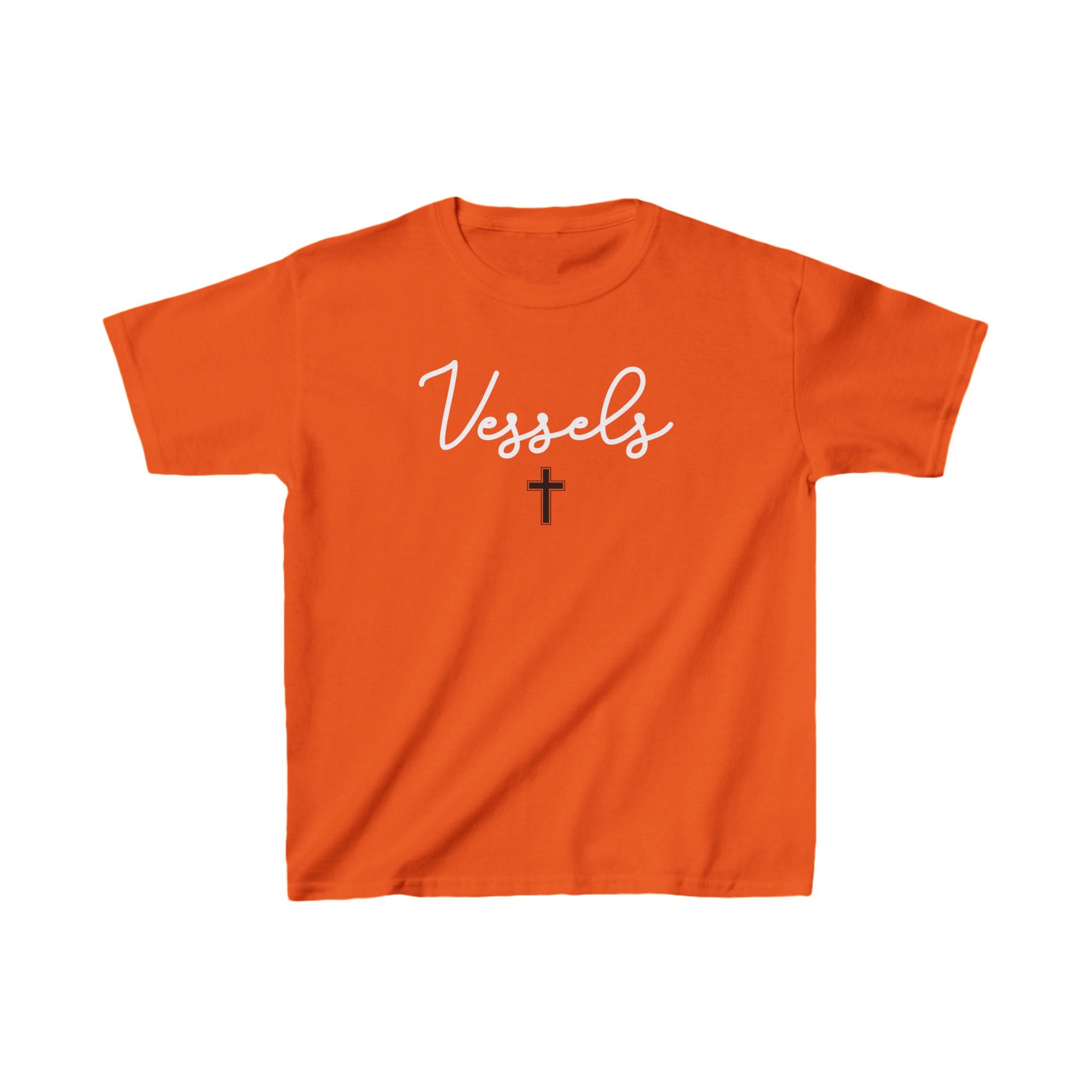 Kids Heavy Cotton™ Tee - 'Vessels' Graphic Tee with Cross Design