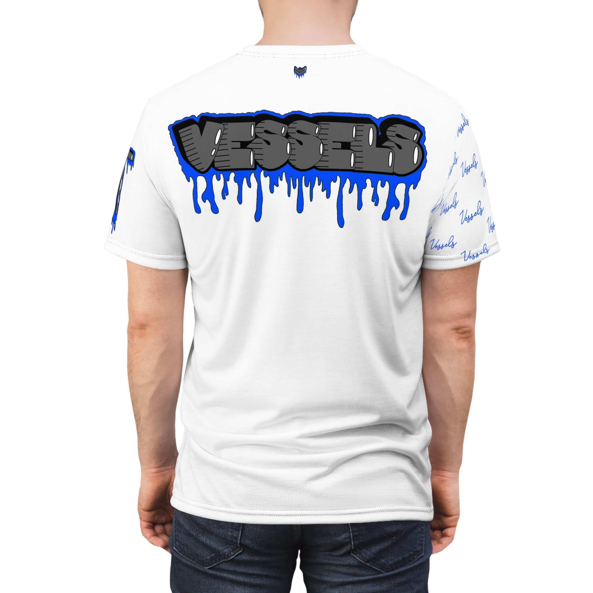 Blue Drippy Graphic Tee - Edgy Design for Streetwear Lovers