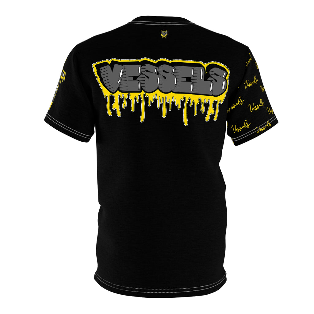 Yellow Drippy Graphic Tee - Edgy Design for Streetwear Lovers