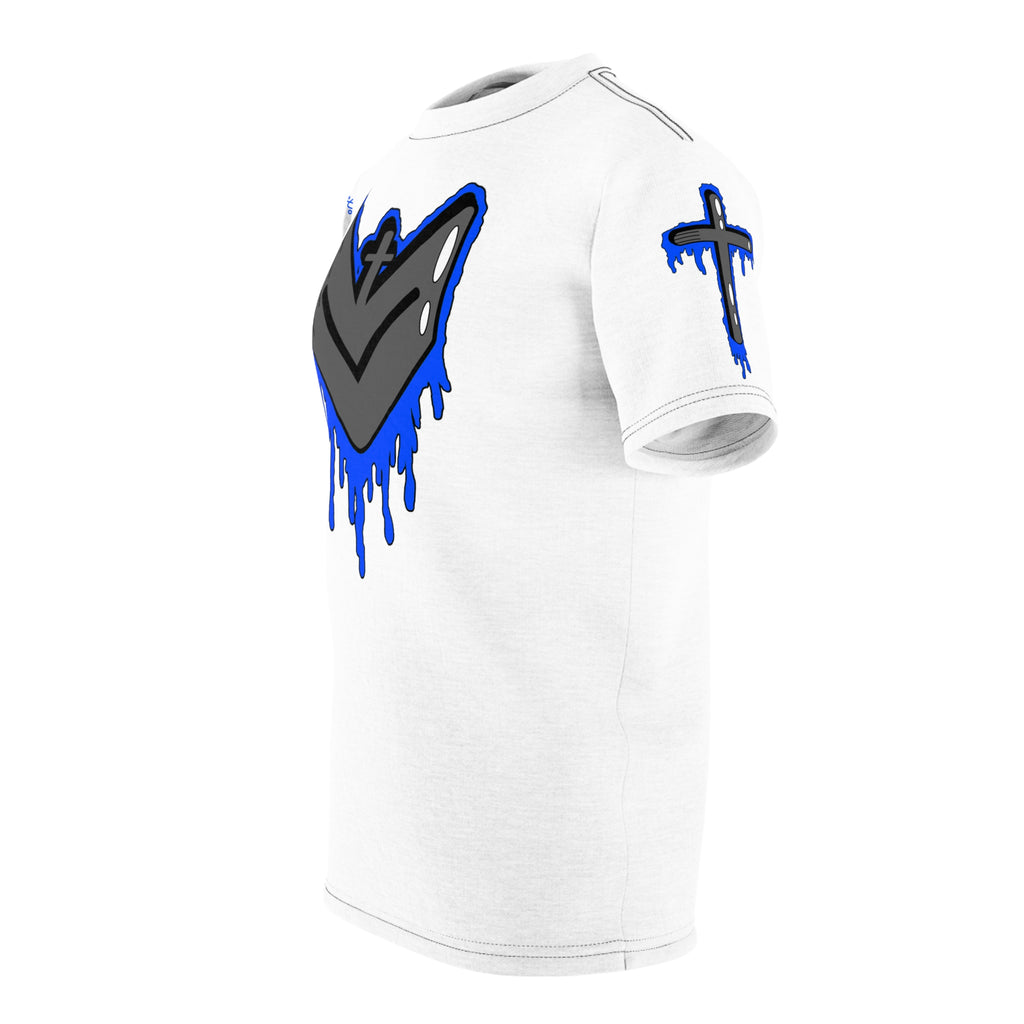 Blue Drippy Graphic Tee - Edgy Design for Streetwear Lovers