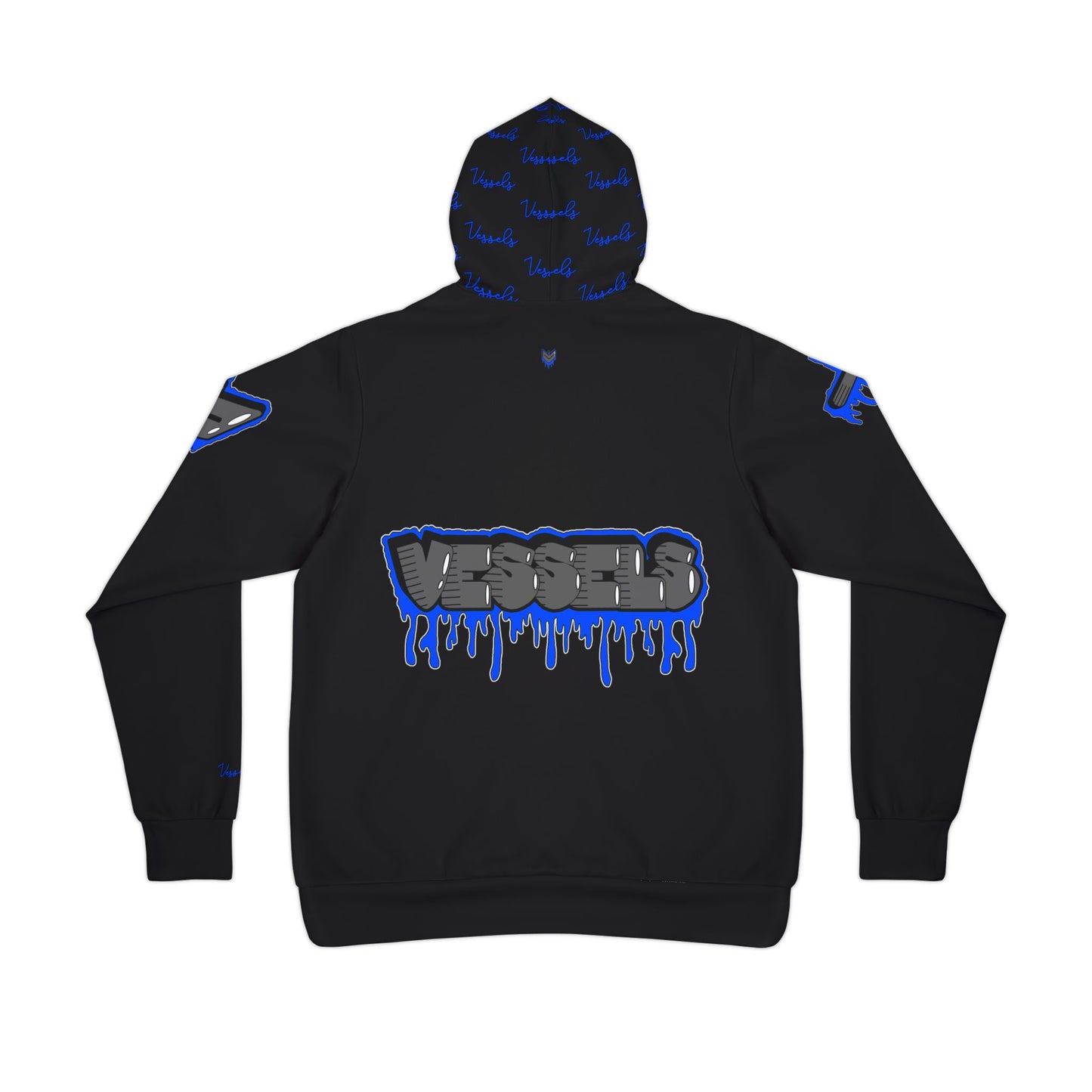 Blue Drippy Athletic Hoodie - Edgy Design for Streetwear Lovers