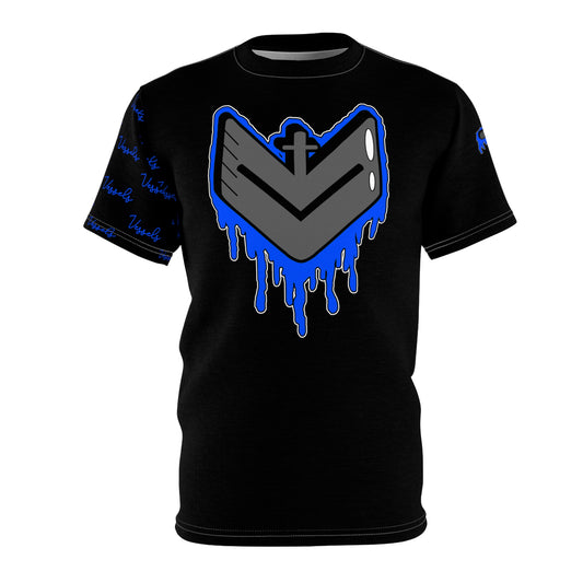 Blue Drippy Graphic Tee - Edgy Design for Streetwear Lovers