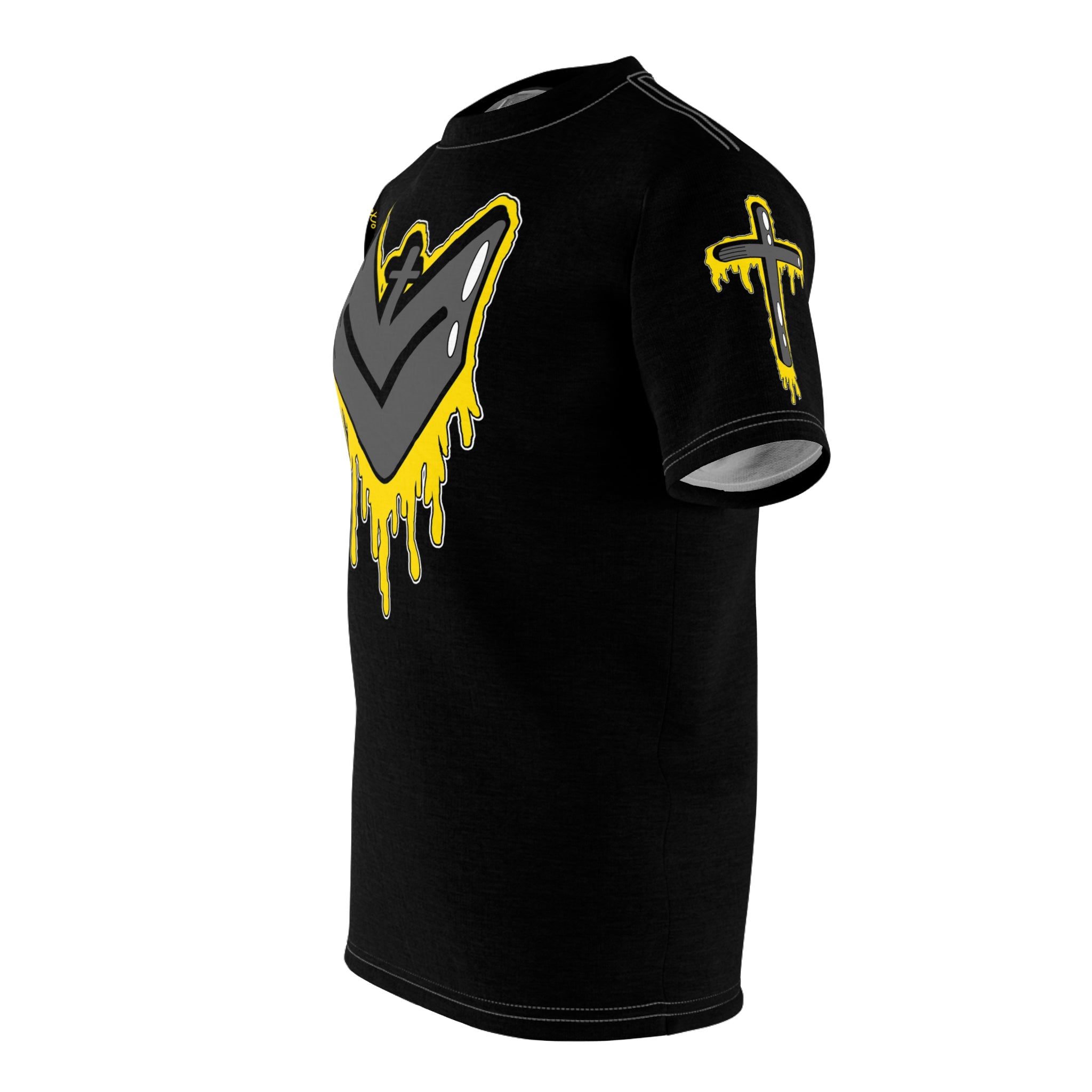 Yellow Drippy Graphic Tee - Edgy Design for Streetwear Lovers